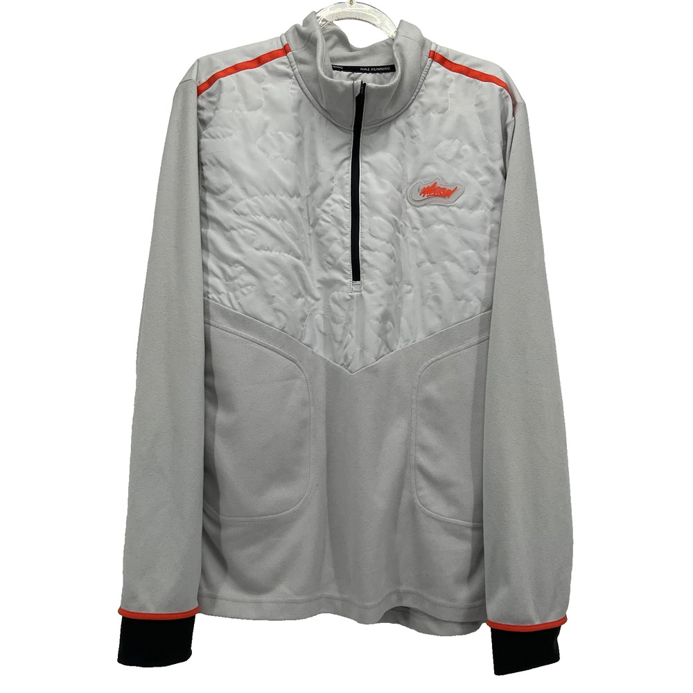 Nike Therma-FIT Wild Run Element Half Zip Jacket S Tracksuit Running Grey Orange